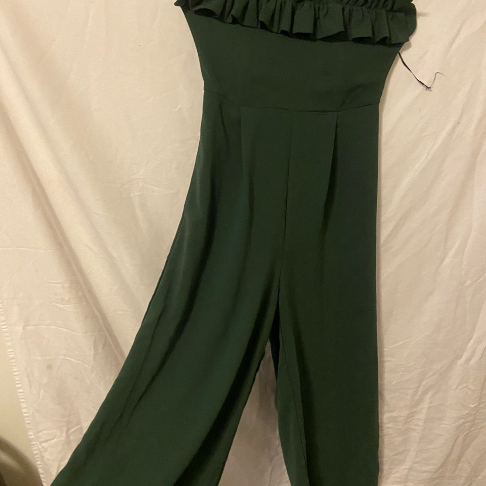 Flowy Green Long Sleeve Jumpsuit
